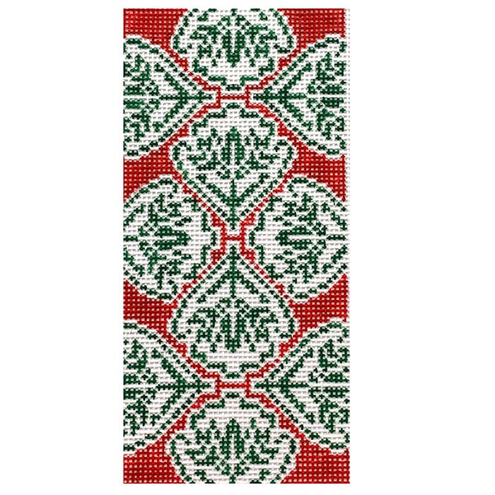 Red Medallion Eyeglass Case Painted Canvas Anne Fisher Needlepoint LLC - 1