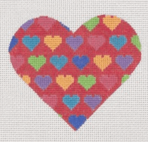 Red Multi Heart Painted Canvas Pepperberry Designs - 1