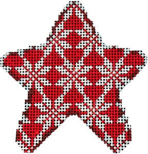 Red Nordic Snowflake Mini Star Painted Canvas Associated Talents 