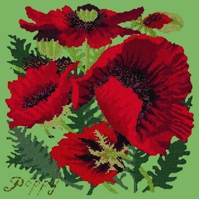 Red Poppy Needlepoint Kit Kits Elizabeth Bradley Design Grass Green