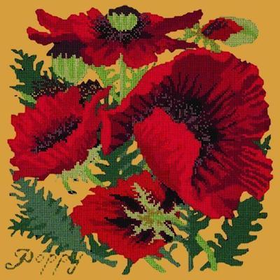 Red Poppy Needlepoint Kit Kits Elizabeth Bradley Design Yellow