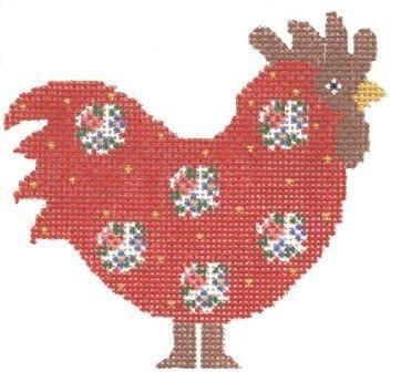 Red Rooster Painted Canvas Cooper Oaks Design - 1