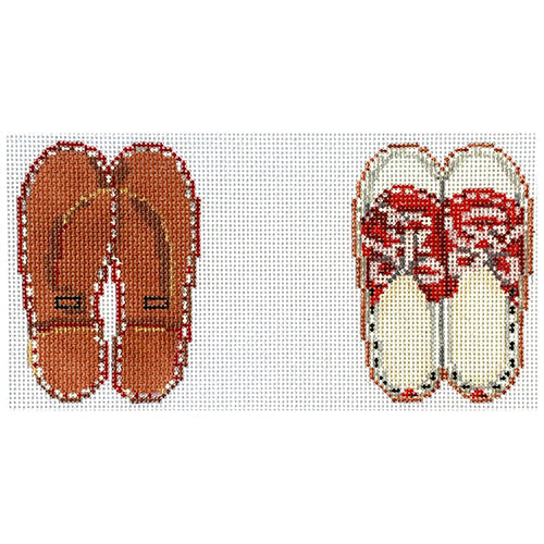 Red Saddle Shoes Painted Canvas Petite Sweets - 1