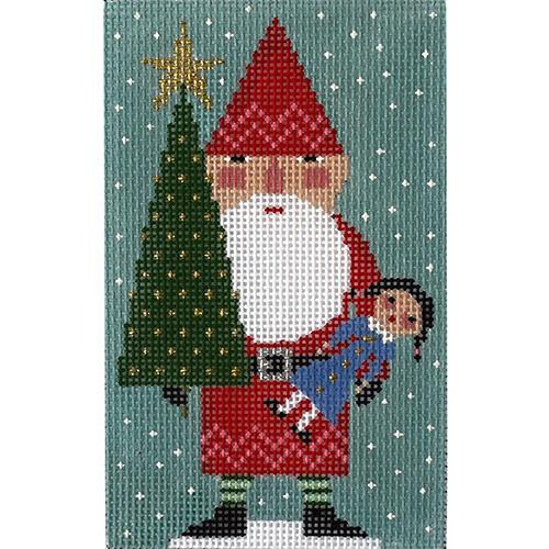 Red Santa Painted Canvas Birds of a Feather - 1
