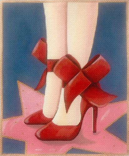 Red Shoes Painted Canvas Alice Peterson