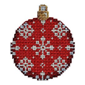 Red Snowflake Repeat Mini Ball Painted Canvas Associated Talents