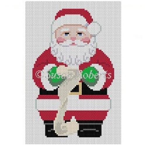 Red Suit Santa with List Painted Canvas Susan Roberts Needlepoint Designs, Inc. - 1