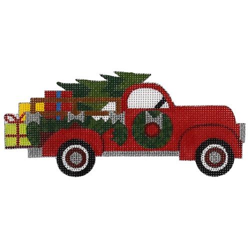 Red Truck Ornament Painted Canvas Raymond Crawford Designs 