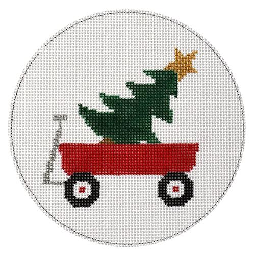 Red Wagon Painted Canvas Vallerie Needlepoint Gallery - 1
