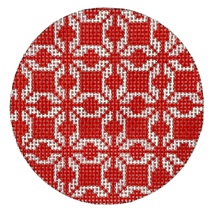 Red, White Ball Painted Canvas CBK Needlepoint Collections