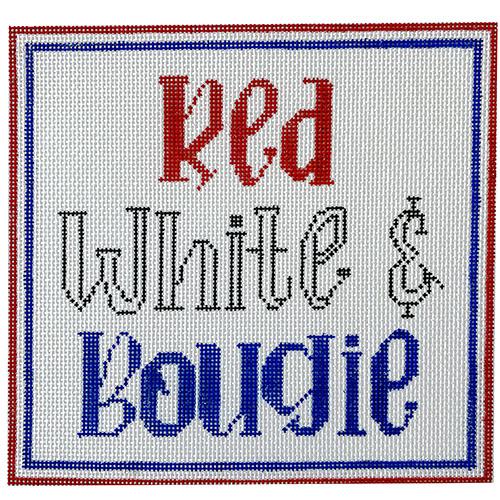 Red, White & Bougie Painted Canvas Walkers Wholesale - 1
