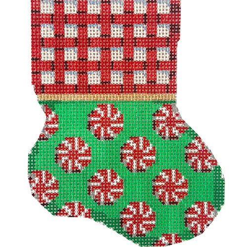 Red Woven Cuff & Peppermint Mini Stocking Painted Canvas Associated Talents - 1