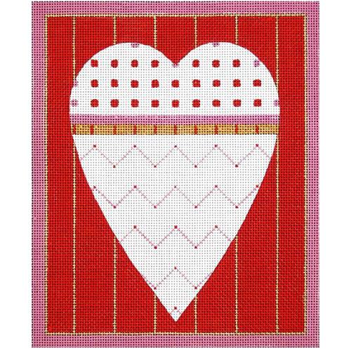 Red Zig Zag Heart #2 (MS) Painted Canvas Melissa Shirley Designs - 1