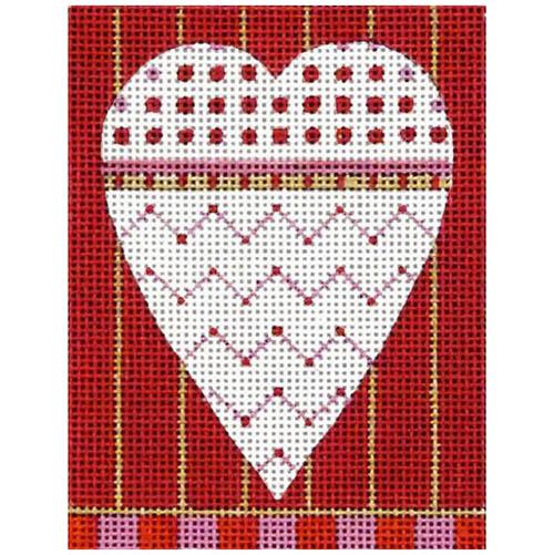 Red Zig Zag Heart Painted Canvas Melissa Shirley Designs - 1