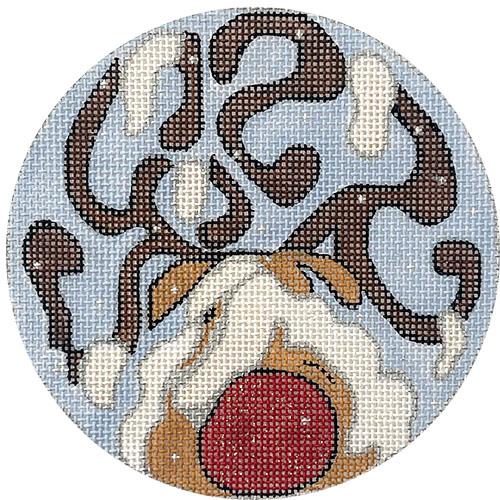 Reindeer Antlers in Snow Painted Canvas Melissa Prince Designs - 1