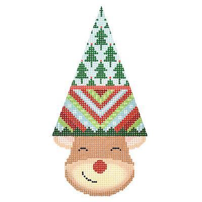 Reindeer Cone Rudy (Stripes) Painted Canvas Kirk & Bradley - 1