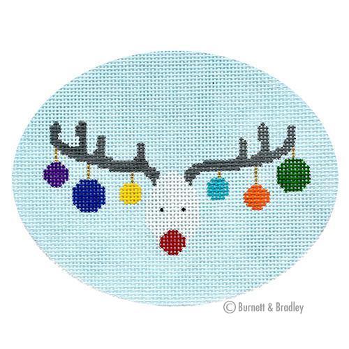 Reindeer Face Horizontal Painted Canvas Burnett & Bradley - 1