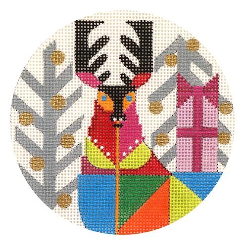 Reindeer Ornament Painted Canvas Melissa Prince Designs - 1