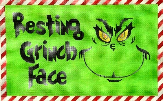 Resting Grinch Face Painted Canvas A Poore Girl Paints - 1