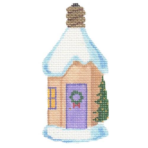 Retro Ice House Bulb Painted Canvas Labors of Love Needlepoint - 1