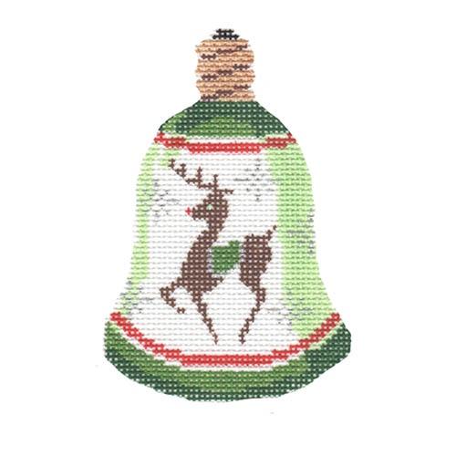 Retro Rudolph Bulb Painted Canvas Labors of Love Needlepoint - 1
