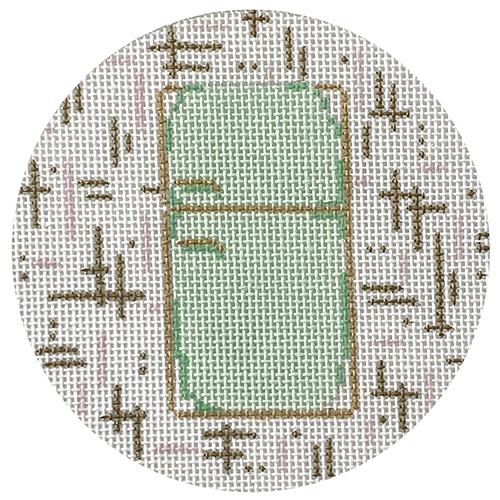 Retro Series Refrigerator Painted Canvas The Plum Stitchery - 1