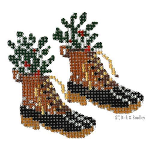 Retro Ski Bean Boots Painted Canvas Kirk & Bradley - 1