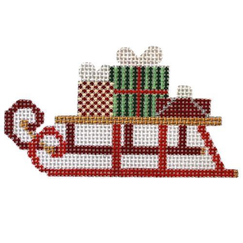Retro Ski Sled Painted Canvas Kirk & Bradley - 1