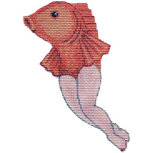 Reverse Mermaid Painted Canvas Labors of Love Needlepoint - 1