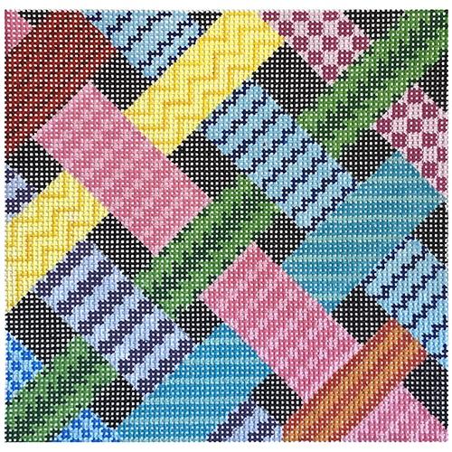 Ribbon Sampler Painted Canvas Two Sisters Needlepoint