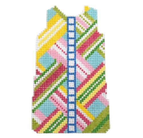 Ribbons Mini Shift Painted Canvas Two Sisters Needlepoint