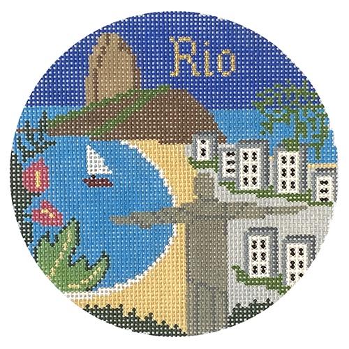 Rio Ornament Painted Canvas Silver Needle - 1