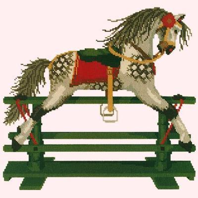 Rocking Horse Needlepoint Kit Kits Elizabeth Bradley Design Cream