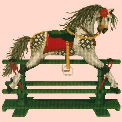 Rocking Horse Needlepoint Kit Kits Elizabeth Bradley Design Salmon Pink