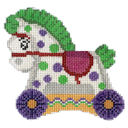 Rocking Horse Painted Canvas Petite Sweets - 1