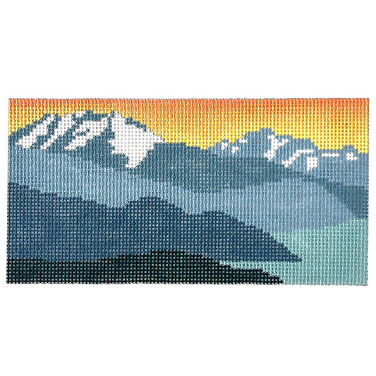 Rocky Mountain Sunrise Painted Canvas Blue Ridge Stitchery 
