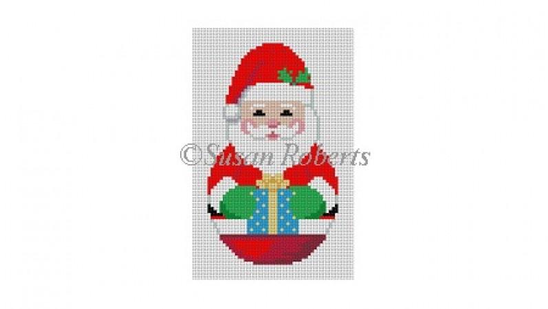 Roly Poly Santa Painted Canvas Susan Roberts Needlepoint Designs Inc.