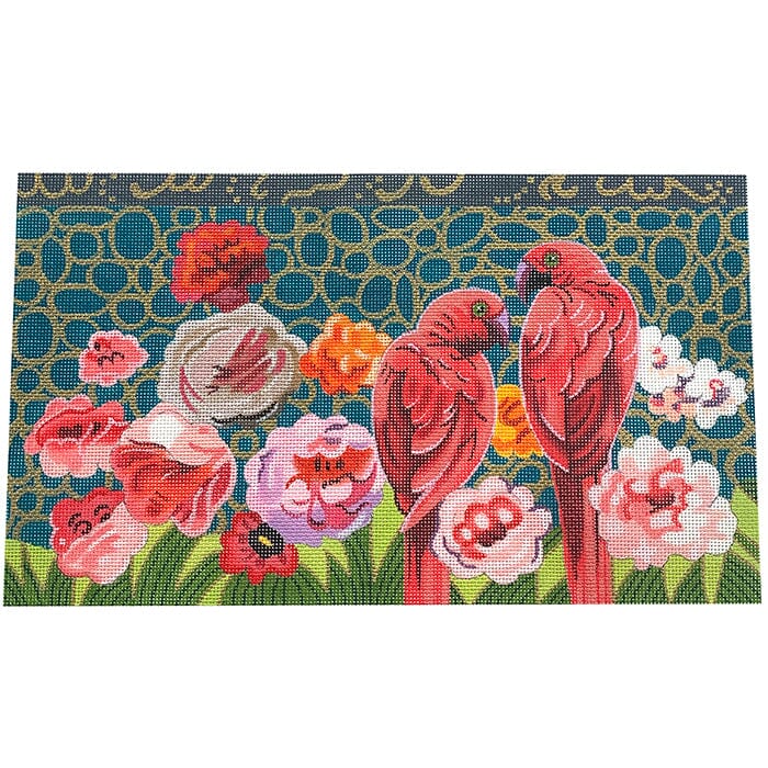 Romantic Redbirds Clutch Painted Canvas Colors of Praise - 1