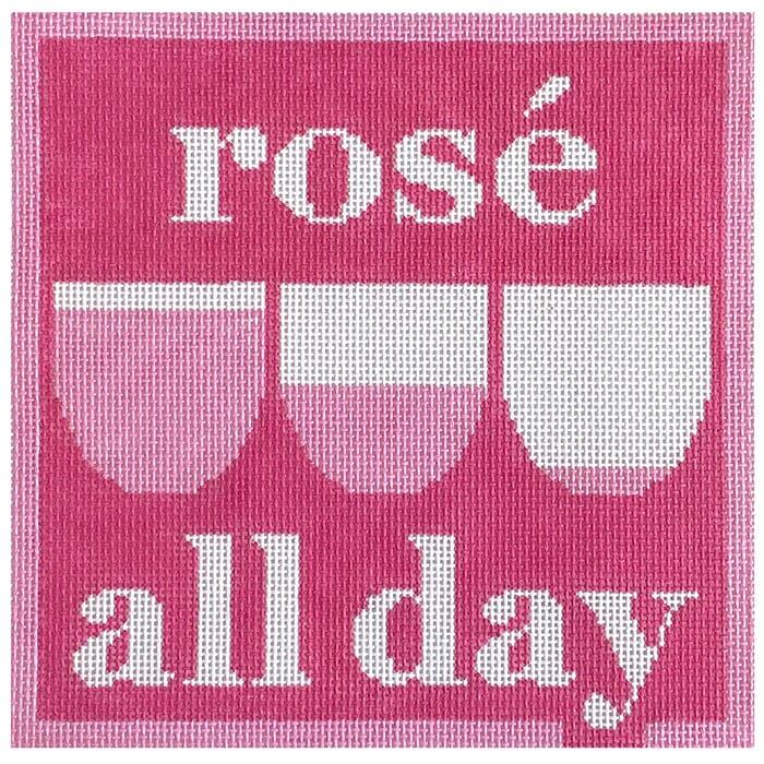 Rosé All Day Sign Painted Canvas Love MHB Studio - 1