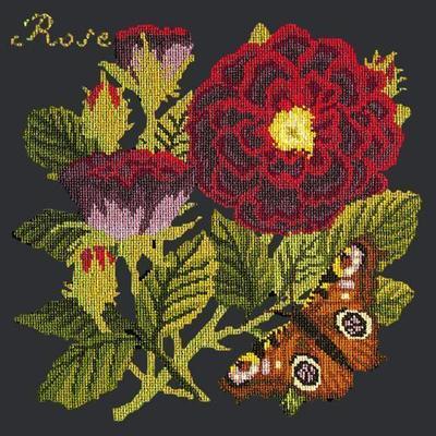 Rose Needlepoint Kit Kits Elizabeth Bradley Design Black - 11