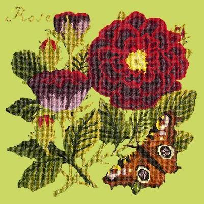 Rose Needlepoint Kit Kits Elizabeth Bradley Design Pale Lime - 4