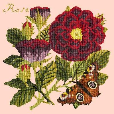 Rose Needlepoint Kit Kits Elizabeth Bradley Design Salmon Pink - 17