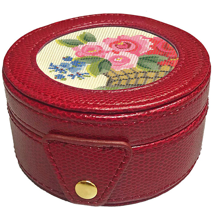 Round Gift Box Maroon Leather Goods Lee's Leather Goods - 1