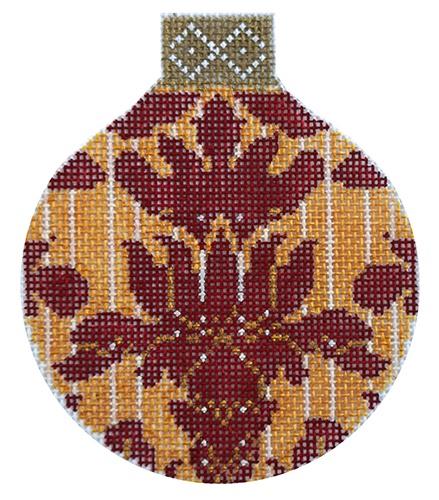 Royal Damask Reflection Ornament Painted Canvas Whimsy and grace - 1