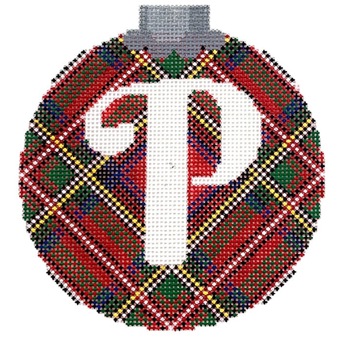 Royal Stewart Ornament Letter P Painted Canvas CanvasWorks - 1