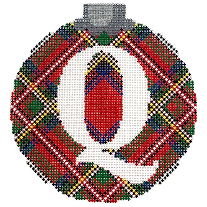 Royal Stewart Ornament Letter Q Painted Canvas CanvasWorks - 1