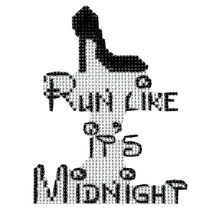 Run Like-Black Painted Canvas Alice Peterson Company