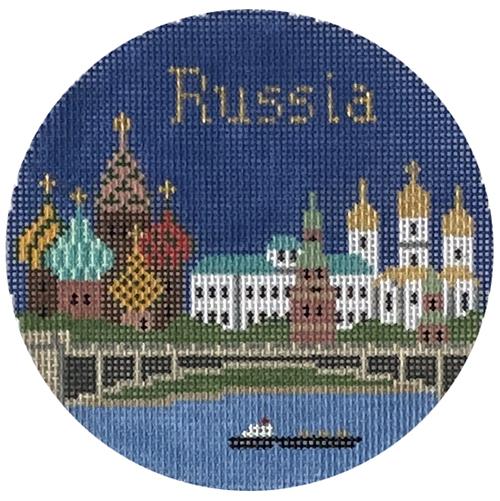 Russia Ornament Painted Canvas Silver Needle - 1