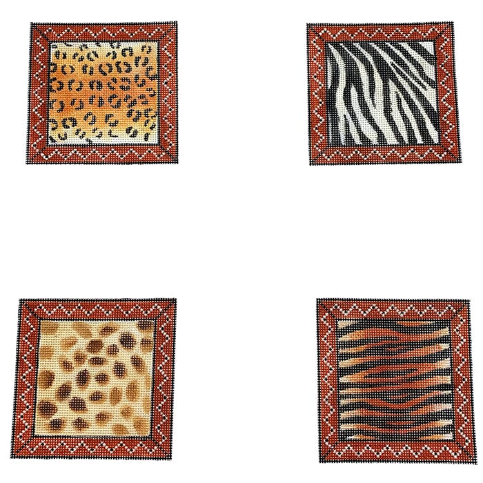 Safari Coasters Painted Canvas CanvasWorks - 1