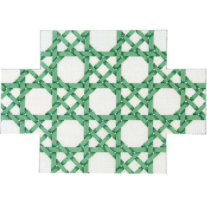 Sage Caning Pattern Brick Cover Painted Canvas Associated Talents - 1